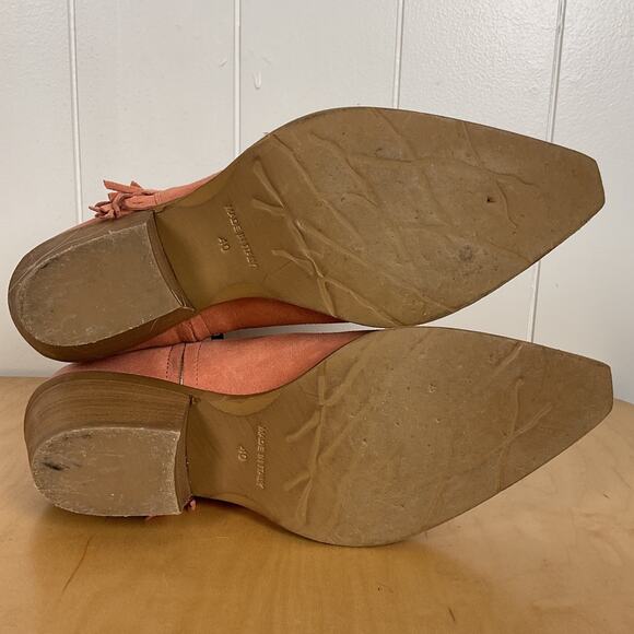 Sundance Dove Canyon Short Fringe Suede Leather Dusty Rose Heeled Western Boot - Picture 9 of 10